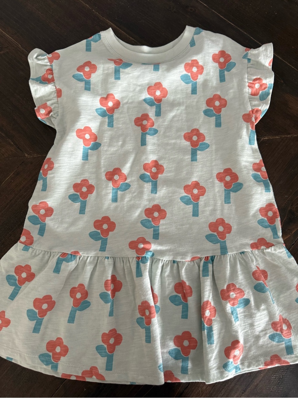 Little Co 100% Organic Cotton Floral Peplum Top Girls Size Small